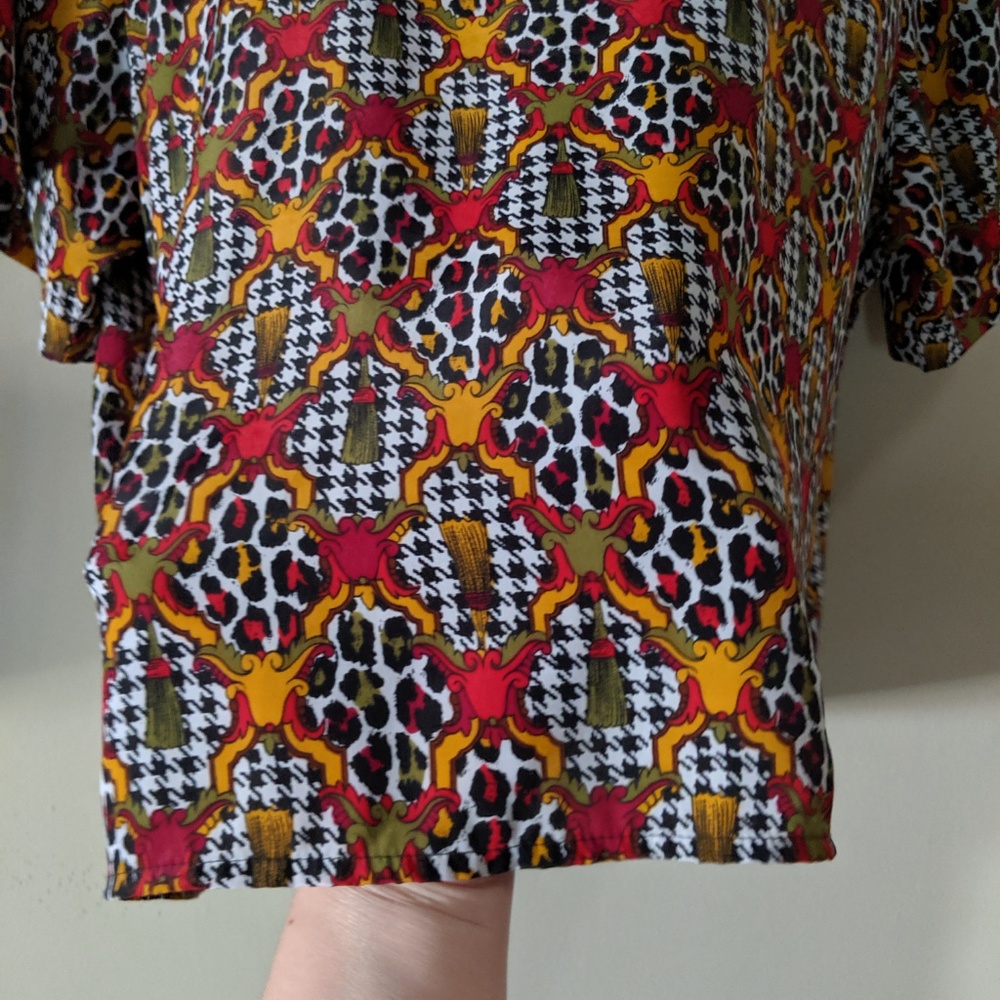 ALYSSA CARR Vintage Leopard Houndstooth Blouse - Picture 3 of 7